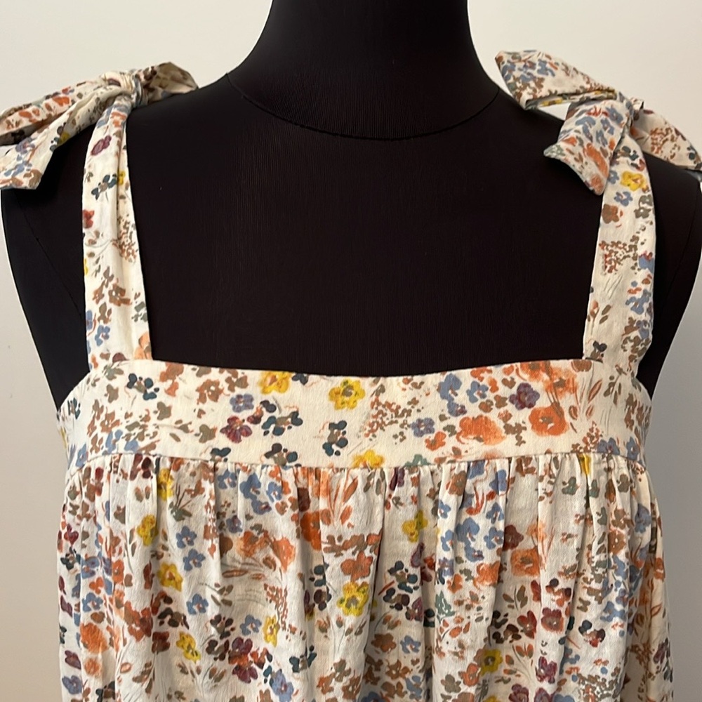 2 Summer Tops Floral & Chambray Bow Tie Straps - Picture 7 of 14